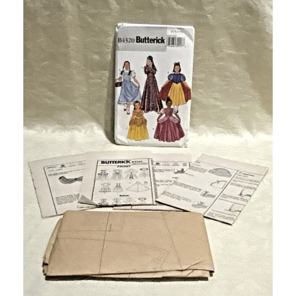 Butterick B4320 Childrens Princess Costume Sewing Pattern Sizes 2-5 Uncut